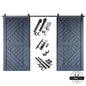 Patterned Double Door Barn Door Kit | Black Barn Door Hardware