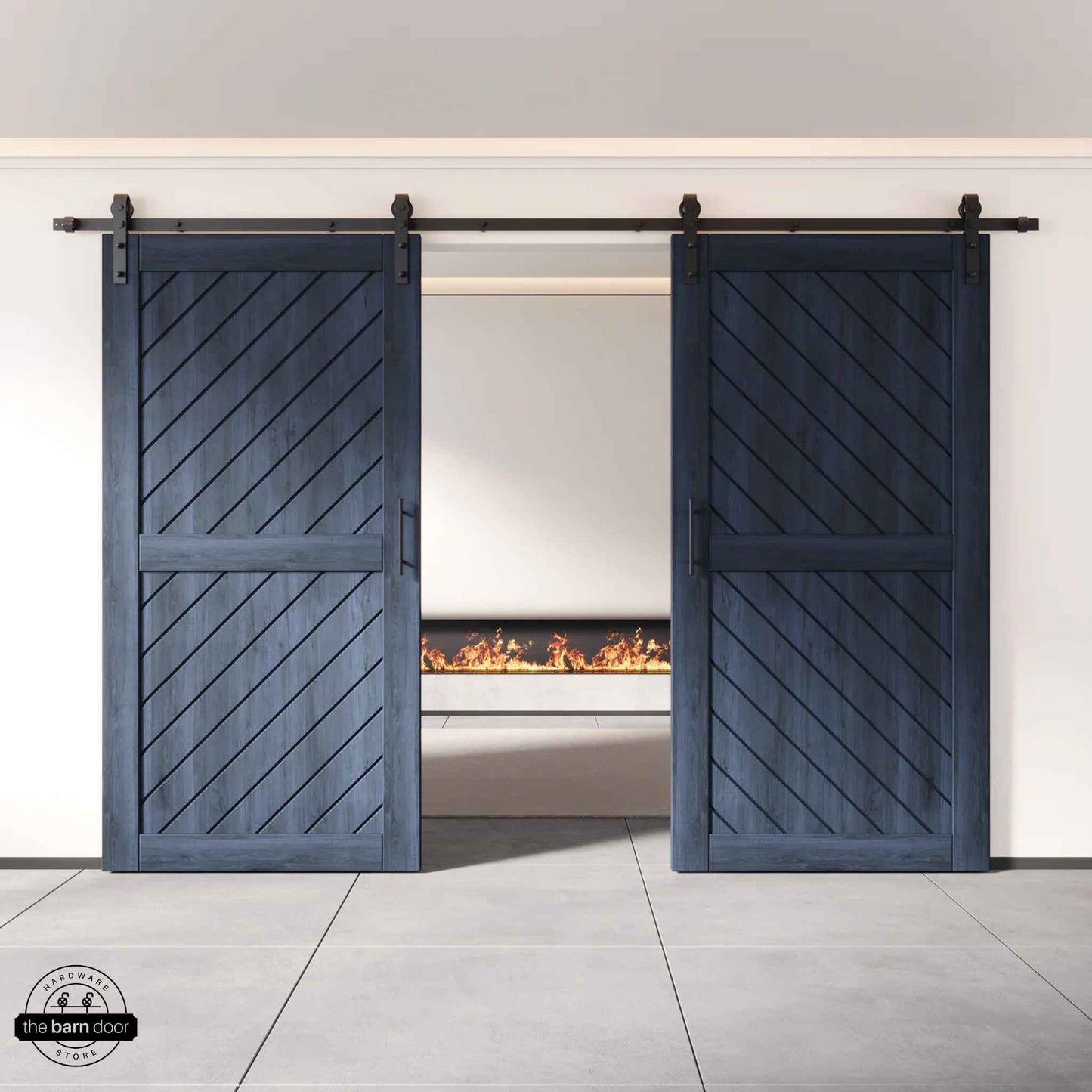 Slanted Double Barn Door Kit | Black Hardware