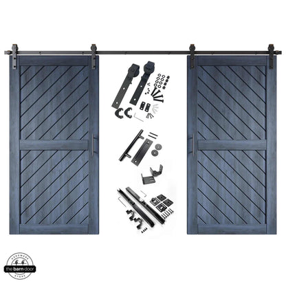 Slanted Double Barn Door Kit | Black Hardware