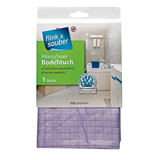 Flink & Sauber Microfiber Floor Cleaning Cloth: Highly Absorbent, Reusable, Streak-Free Cleaning - Large 23.62 x 19.69 inches