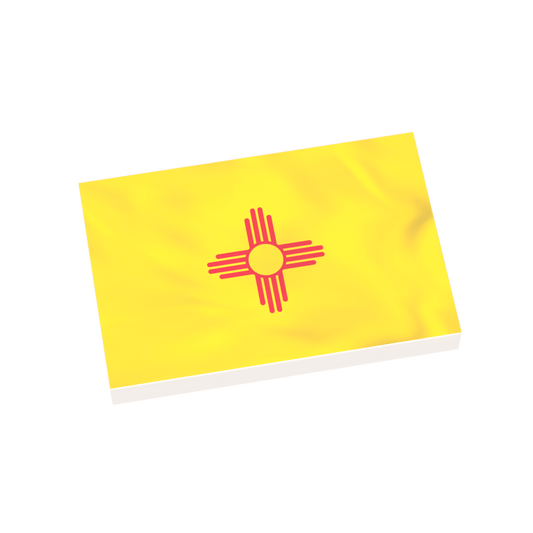 New Mexico State Flag - Minifig Scale - Custom Printed - 2x3 Tile Made using LEGO® Parts