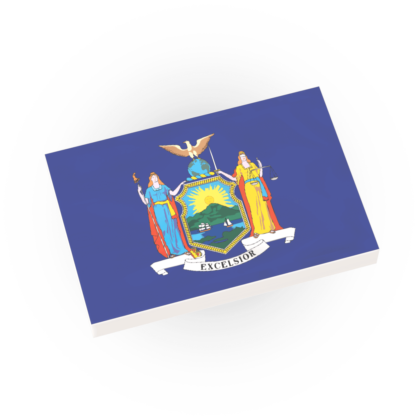 New York State Flag - Custom Printed - Made Using a LEGO® Tile