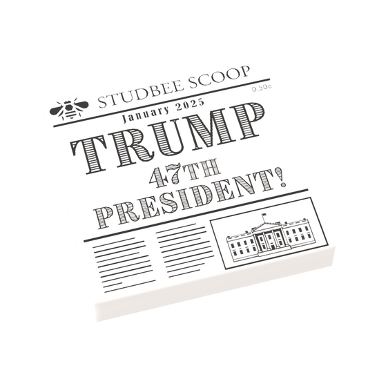 Newspaper - Trump 47th President - Custom Printed On A LEGO® Tile