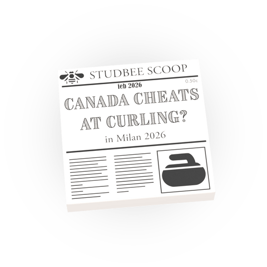 Newspaper - Canada Cheats at Curling? in Milan 2026  -  Custom Printed On a LEGO® Tile