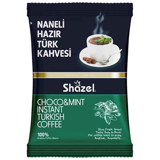 Shazel Instant Turkish Coffee Mix with Arabica - 100g, Convenient Coffee Solution with Milk & Chocolate
