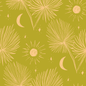 Night Palm Wallpaper, chartreuse and peach