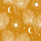 Night Palm Wallpaper, marigold and white