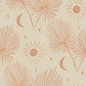 Night Palm Wallpaper, tan and terra cotta