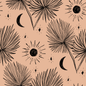 Night Palm Wallpaper, terra cotta and black