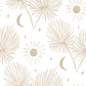 Night Palm Wallpaper, white and tan
