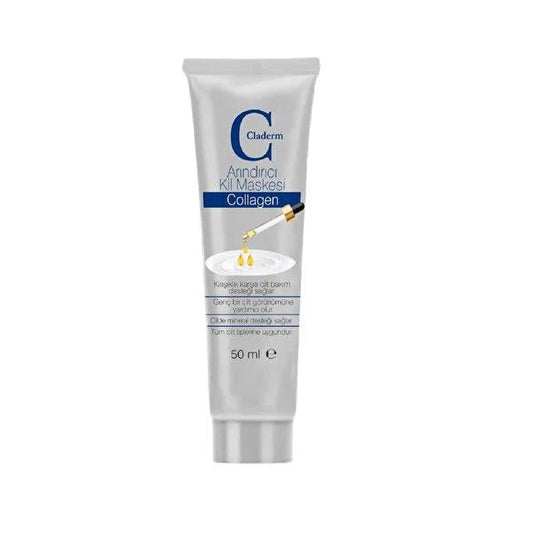 Claderm Collagen Clay Face Mask - Anti-Aging Skincare, Mineral Support, 50ml