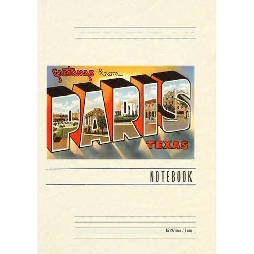 Vintage Lined Notebook Greetings from Paris, Texas - Paperback