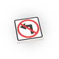No Left Turn Street Sign - Custom Printed 2x2 Tile - Made Using LEGO® Parts
