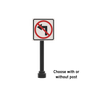 No Left Turn Street Sign - Custom Printed 2x2 Tile - Made Using LEGO® Parts
