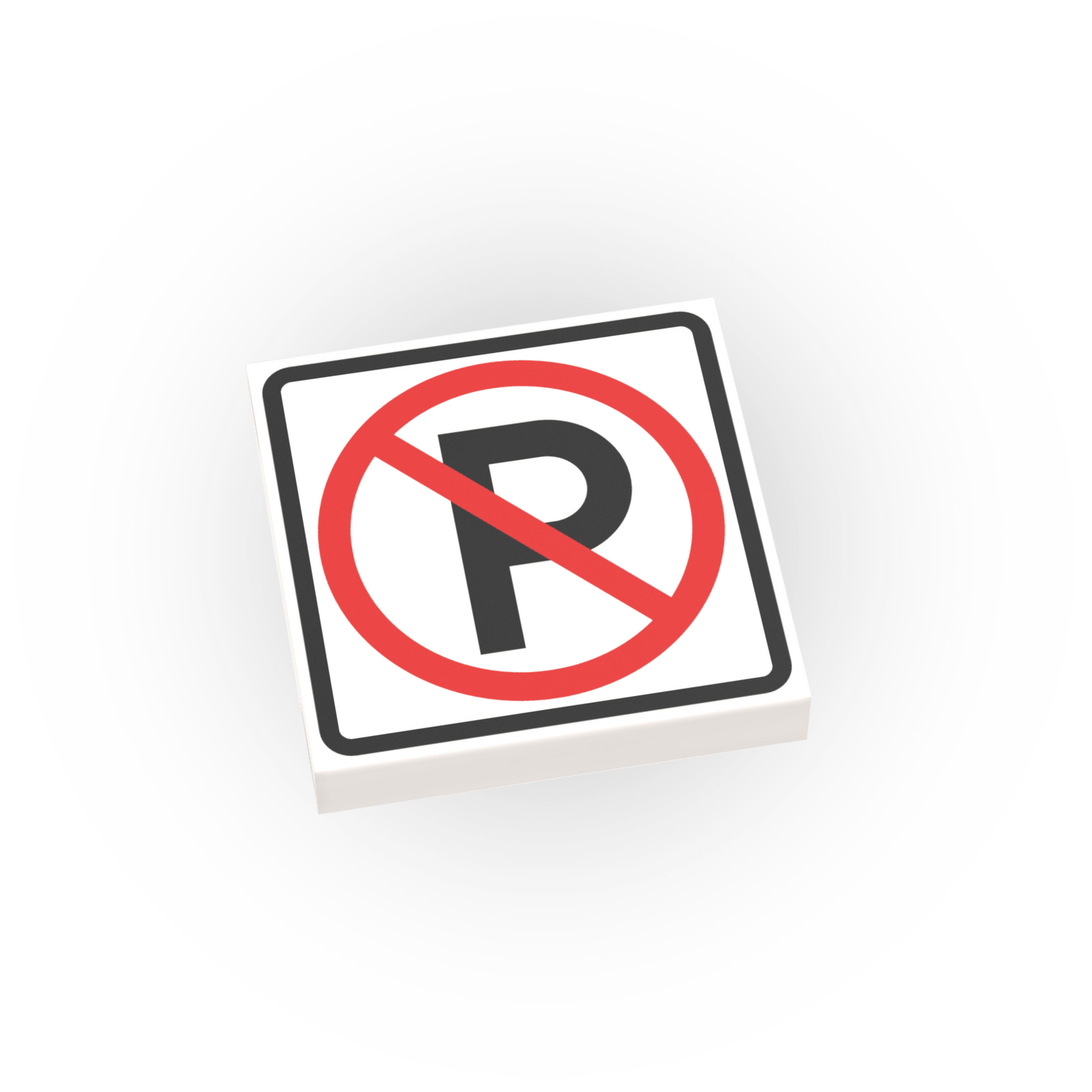 No Parking Street Sign - Custom Printed 2x2 Tile - Made Using LEGO® Parts