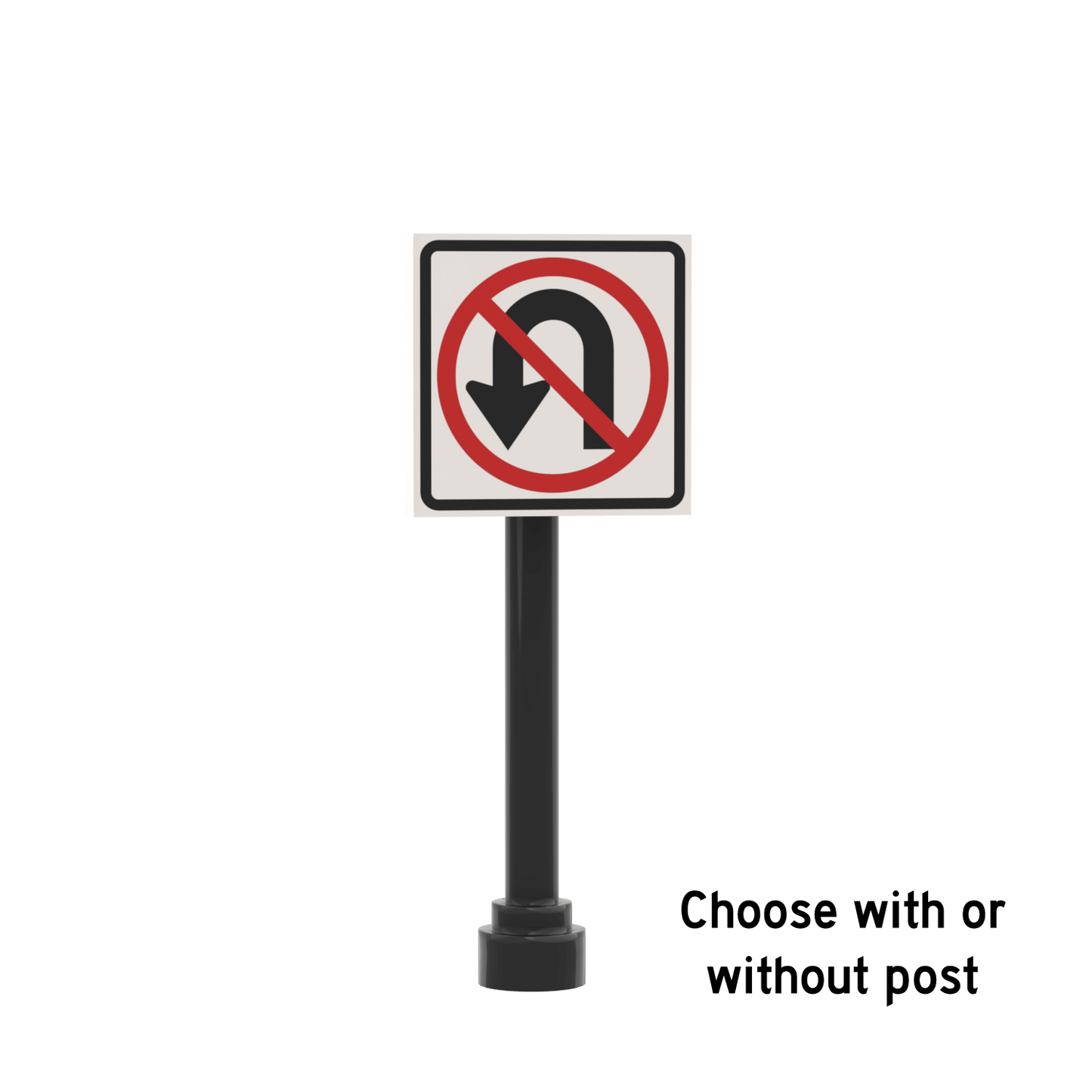 No U-Turn Street Sign - Custom Printed 2x2 Tile - Made Using LEGO® Parts