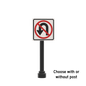 No U-Turn Street Sign - Custom Printed 2x2 Tile - Made Using LEGO® Parts