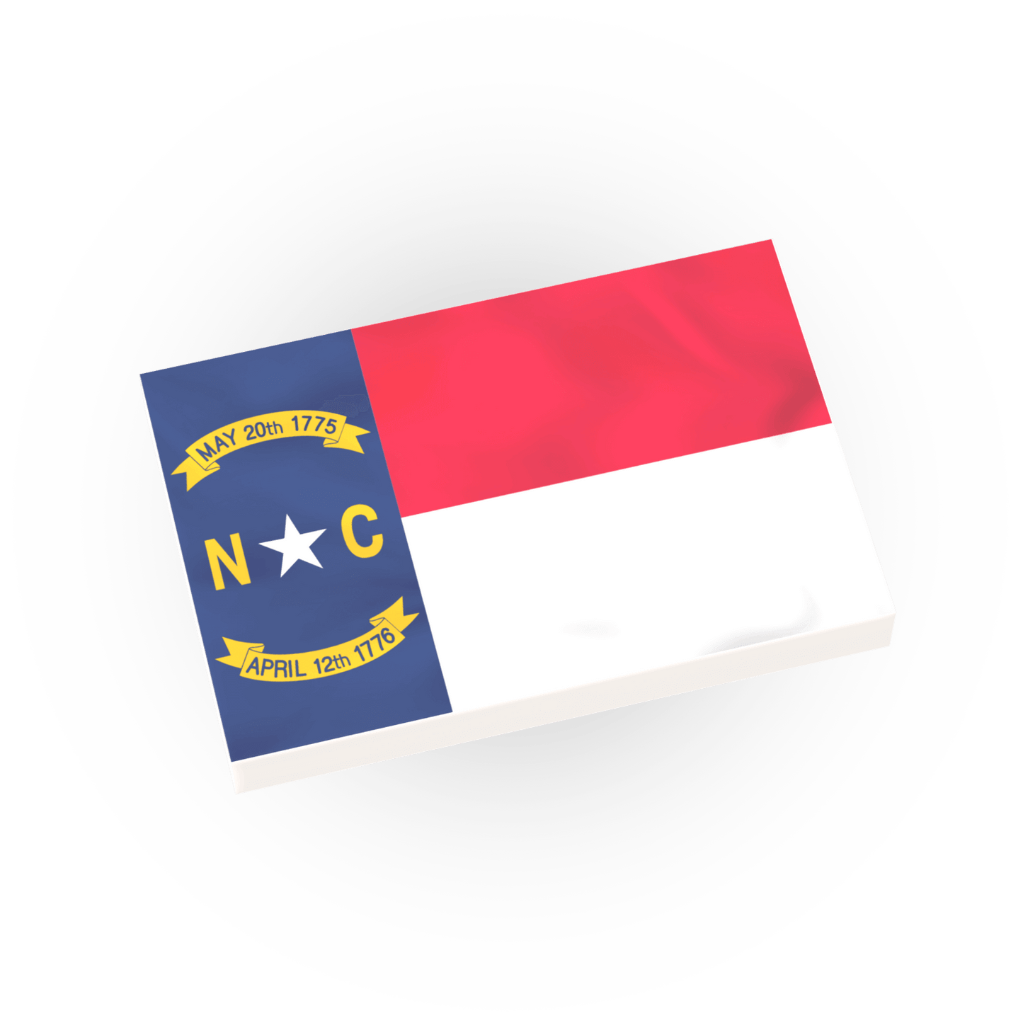 North Carolina State Flag - Minifig Scale - Custom Printed - 2x3 Tile Made using LEGO® Parts