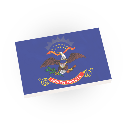 North Dakota State Flag - Custom Printed - Made Using LEGO® Parts