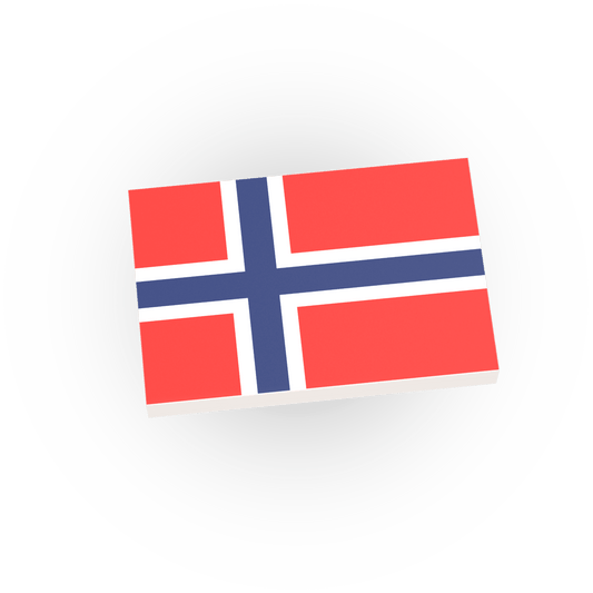 Norway Country Flag - Custom Printed 2x3 Tile - Made Using a LEGO® Part