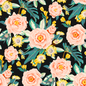 Posh Posy Wallpaper, black