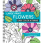 Large Print Easy Color & Frame - Flowers (Stress Free Coloring Book) - Spiral