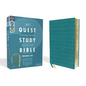 Niv, Quest Study Bible, Personal Size, Leathersoft, Teal, Comfort Print: The Only Q and A Study Bible - Imitation Leather