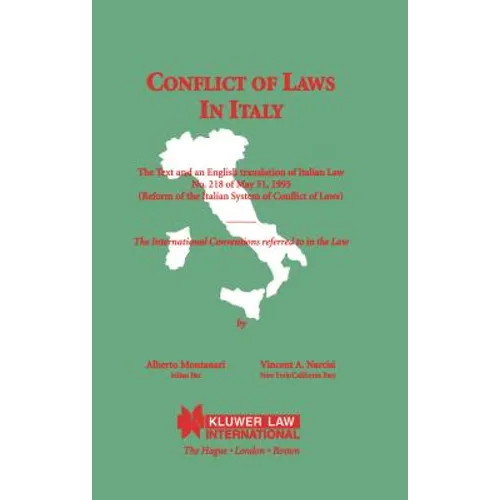 Conflicts Of Laws In Italy - Paperback