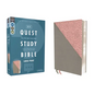 Niv, Quest Study Bible, Large Print, Leathersoft, Gray/Pink, Comfort Print: The Only Q and A Study Bible - Imitation Leather