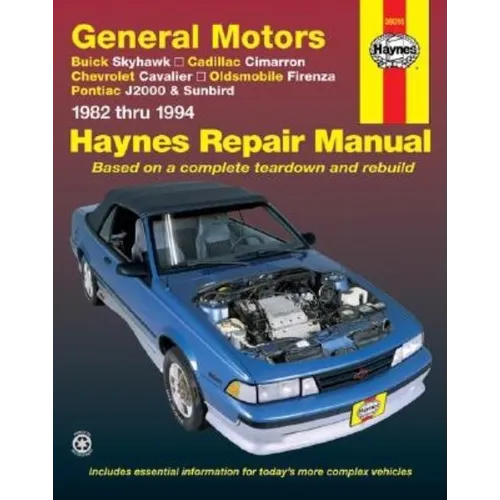 Gm: Buick Skyhawk, Cadillac Cimarron, Chevrolet Cavalier, Oldsmobile Firenza, Pontiac J2000 & Sunbird 1982-94 - Paperback