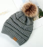Warm Hat Thickening Not Fleece-lined Knitting Plus Fur Ball