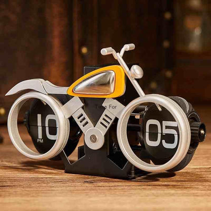 Vintage Motorcycle-Themed Flip Clock