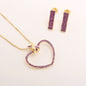 Heart-shaped Zircon Women's Necklace Suit