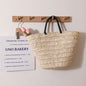 Large Capacity Straw Bag All Match Simple Portable Natural Grass Hand Woven Bag Women Vacation Beach Bag