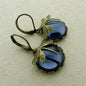 Fashion Jewelry Vintage Dragonfly Pattern Earrings Distressed Moonstone