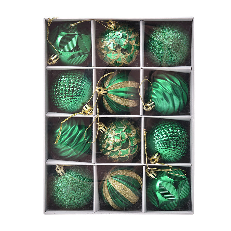 Christmas Ball Gift Box Painted Decorative Pendant Holiday Window Layout
