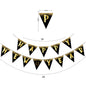 Happy New Year Hanging Flag Colorful Flag Black Gold Letter Pendant