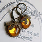 Fashion Jewelry Vintage Dragonfly Pattern Earrings Distressed Moonstone