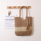 Woven Two Tone Tassel Woven Bag Shoulder Bag Casual Straw Bag Casual Women Bag Beach Bag