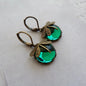 Fashion Jewelry Vintage Dragonfly Pattern Earrings Distressed Moonstone