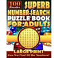 Superb Number Search Puzzle Book for Adults: Large print.: Number Word Search Puzzles for Adults and Seniors. - Paperback