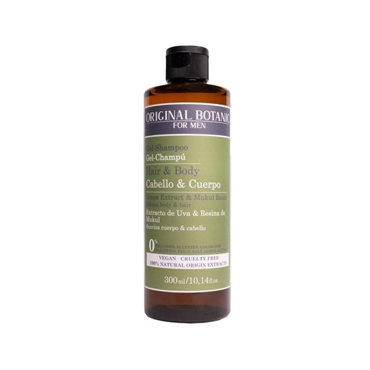 Original Botanic Vegan Shower Gel and Shampoo for Men - 10.14 fl oz, Natural Body and Hair Cleansing, Multi-purpose Vegan Personal Care