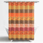 72-inch Orange Teal Floral Damask Boho Birds Polyester Shower Curtain