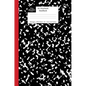 A5 Notebook Hardback: Black and Red Spine Marble Wide Rule Journal - Hardcover