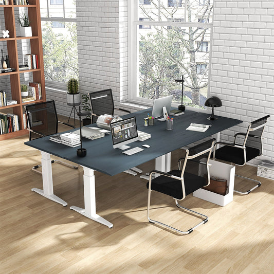 Office Guest Chairs Set of 4 with Metal Sled Base and Armrests-Black