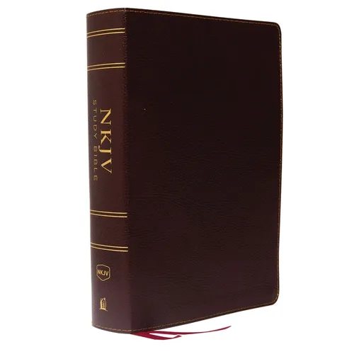 NKJV Study Bible, Bonded Leather, Burgundy, Full-Color, Red Letter Edition, Indexed, Comfort Print: The Complete Resource for Studying God's Word - Bonded Leather