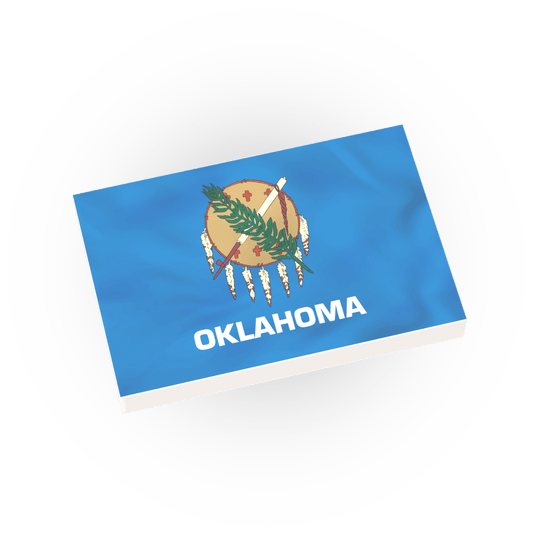 Oklahoma State Flag - Minifig Scale - Custom Printed - 2x3 Tile Made using LEGO® Parts