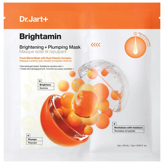 Brightamin Brightening + Plumping Face Mask with Vitamin C - Korean Face Mask for Sensitive Skin, Brightening Face Mask, Vitamin C Face Mask