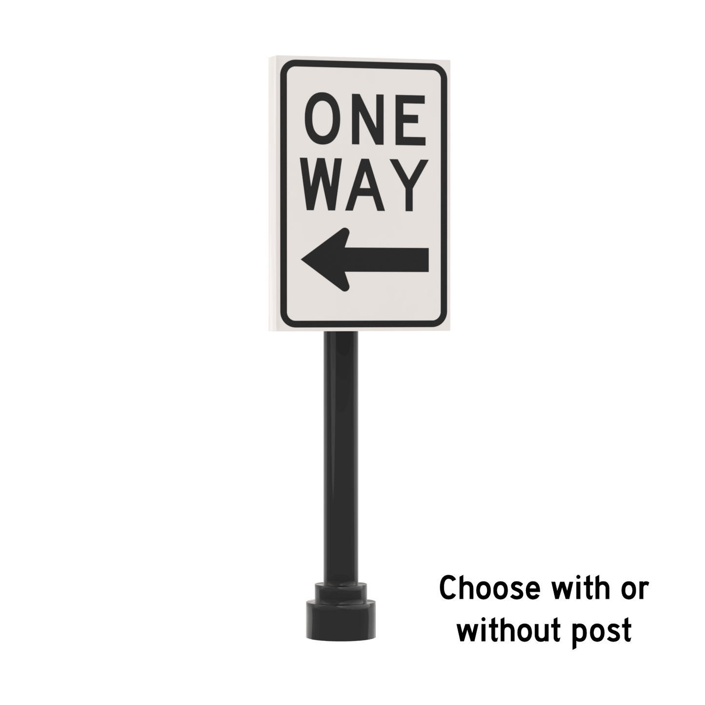One Way - Left Only Street Sign - Custom Printed 2x3 Tile - Made Using LEGO® Parts