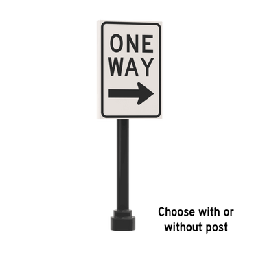 One Way - Right Only Street Sign - Custom Printed 2x3 Tile - Made Using LEGO® Parts
